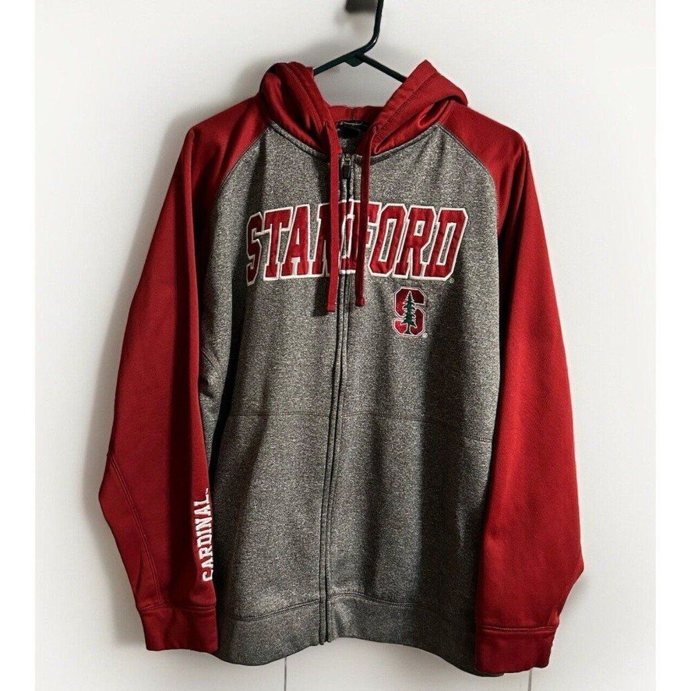 Champion Full Zip Hoodie Stanford University Cardinal California NCAA Men’s L